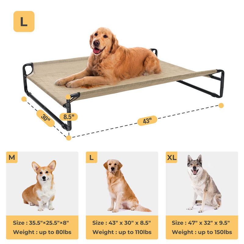 Tucker Murphy Pet Original Cooling Elevated Dog Bed Outdoor Raised Dog Cots Bed For Dogs Chew Proof Standing Pet Bed With Washable Breathable Mesh No Slip Feet For Indoor Outdoor Reviews